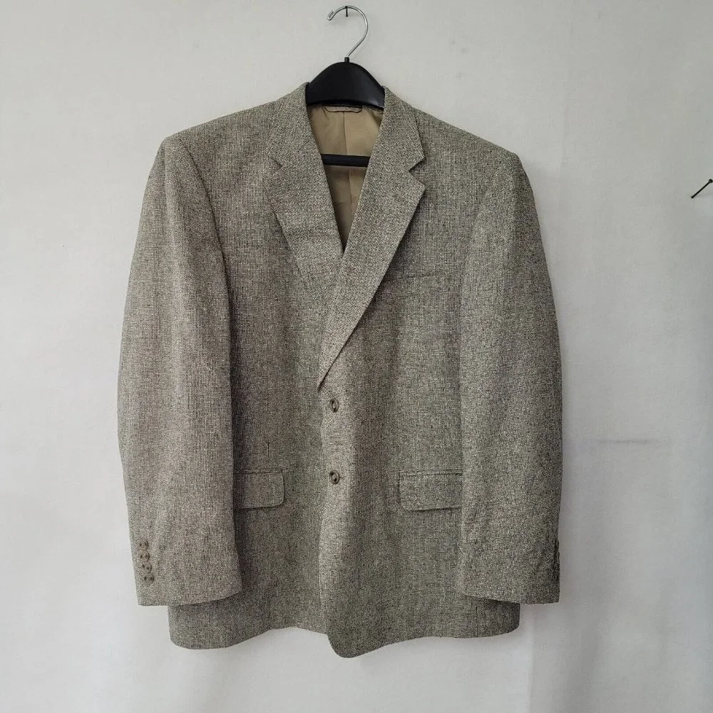Meeting Street Blazer‎ Mens 46R SilkTweed 2-Button Lined Preppy Sport Coat